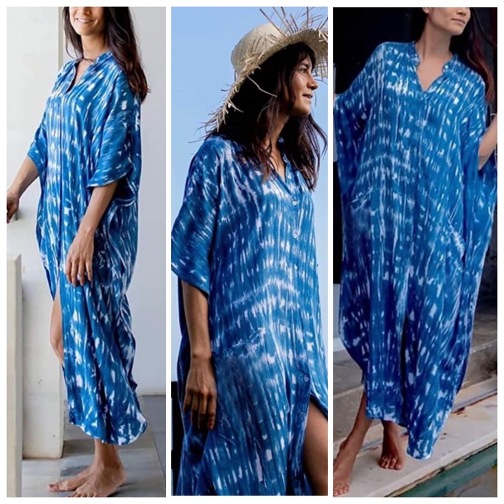 Plus Size Beach Shirt Dress Button Up Cove…